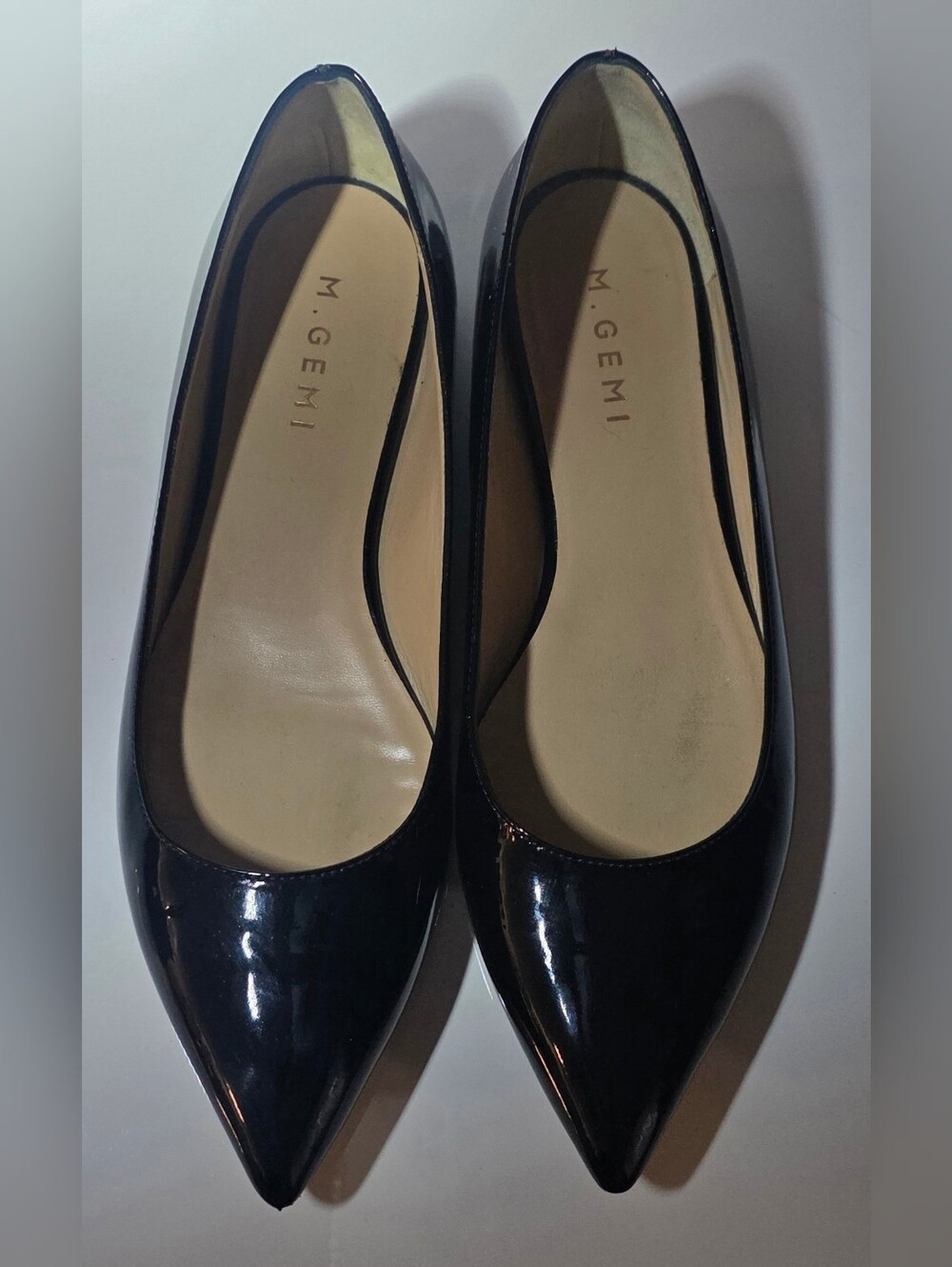 M. Gemi Black Patent Fortuna Pointed Toe Flats